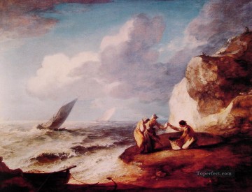 トーマス・ゲインズバラ Painting - 岩だらけの海岸の風景 トーマス・ゲインズボロ